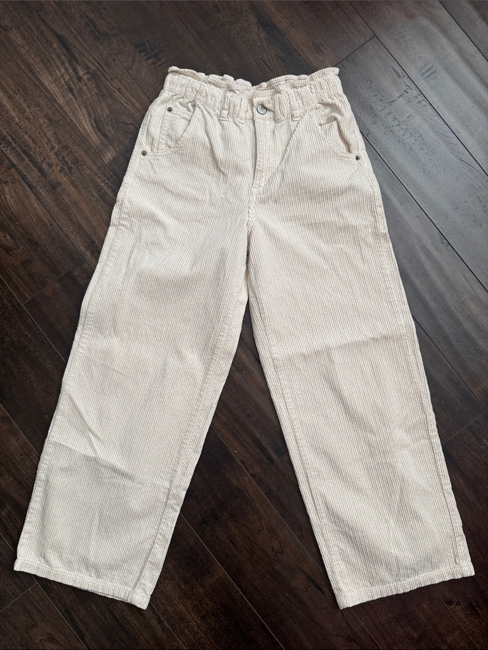 Zara Cream Corduroy Wide-Leg Kids Pants